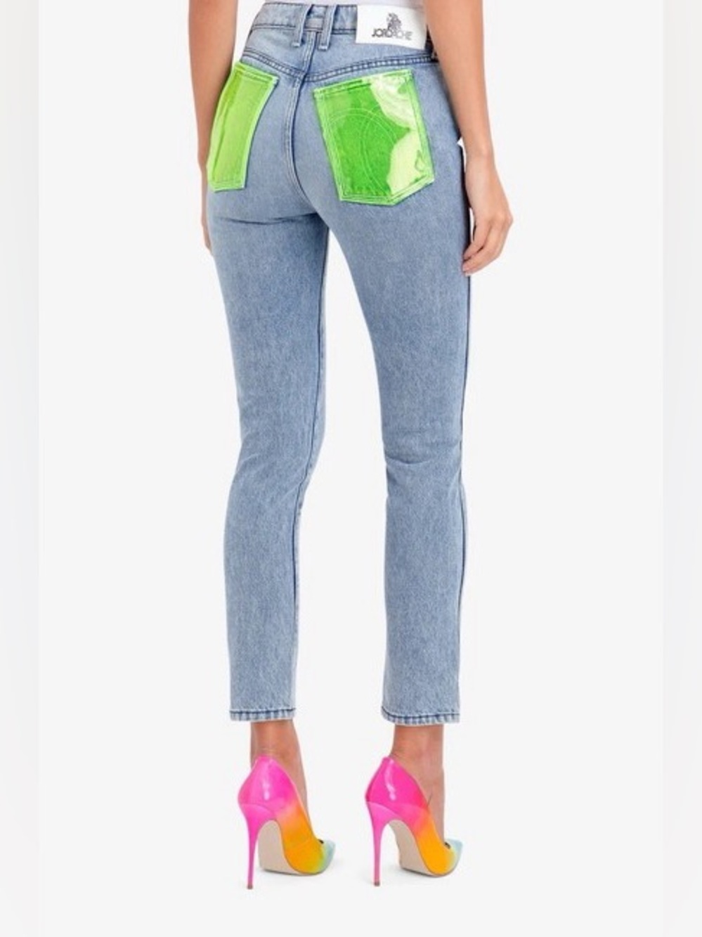 Jordache Lime PVC Pocket Vintage Slim Crop Jeans